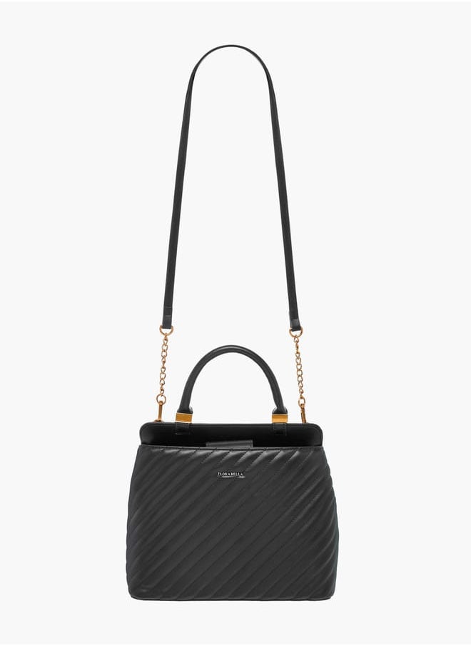 Flora Bella By Shoexpress Women Quilted Crossbody Bag with Detachable Strap and Zip Closure  - Image 2