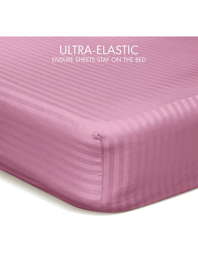 Hotel Linen Klub Hotel Linen Klub  Reversible Down Alternative Comforter  Set -Ultra Soft Brushed Stripe Microfiber Fabric, 200GSM Soft Fibersheet Filling, Size : King  240 x 260cm , Color: Pink & Light Grey  - Image 5