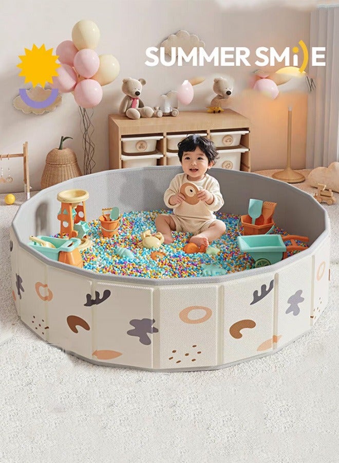 120CM Diameter Kid's Toy Sand Pool Home Folding Fence Indoor Play Sand Digging Tool - Image 1