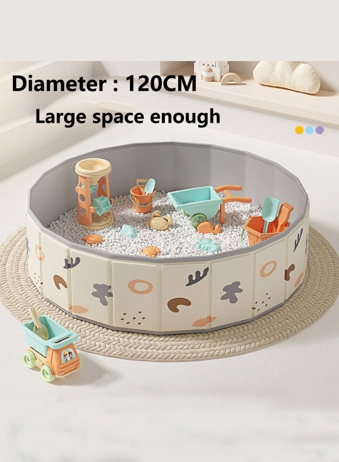 120CM Diameter Kid's Toy Sand Pool Home Folding Fence Indoor Play Sand Digging Tool - Image 2