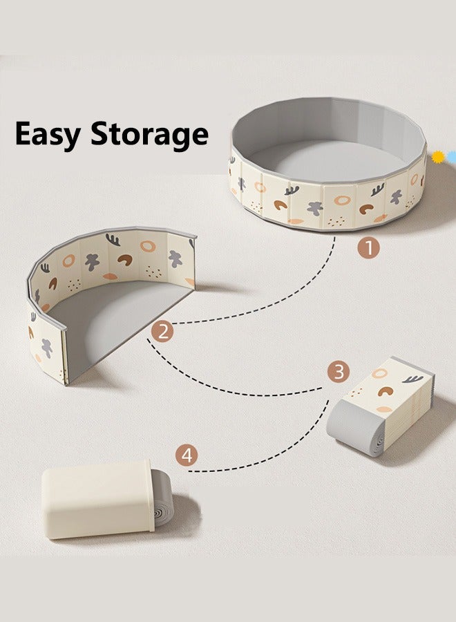 120CM Diameter Kid's Toy Sand Pool Home Folding Fence Indoor Play Sand Digging Tool - Image 4