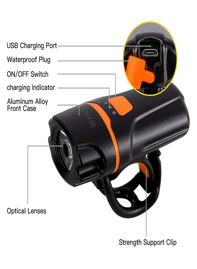 Wastou Bike Lights, Super Bright Bike Front Light 1200 Lumen, IPX6 Waterproof 6 Modes Cycling Light Flashlight Torch with USB Rechargeable Tail Light(USB Cable Included) new - Image 3