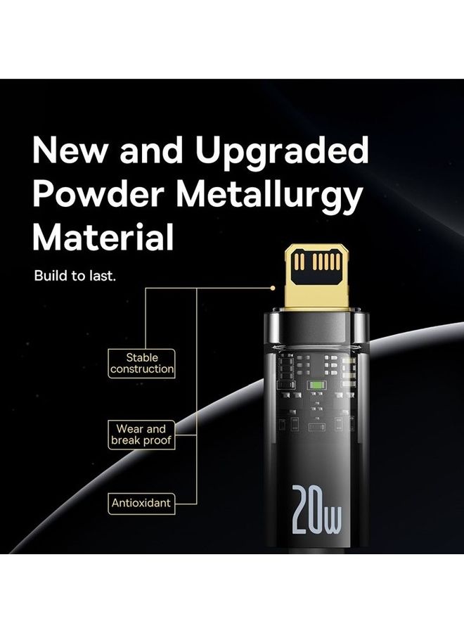 بيسوس كابل من USB-C إلى لايتنينج بقدرة 20 وات وتقنية PD وتغليف بالنايلون المضفور ووظيفة إيقاف التشغيل التلقائي، متوافق مع آيفون 13 و 13 برو و 12 برو ماكس و 12 و 11 و X و XS و XR و 8 بلس، وآيربودز برو (طول متر واحد) أسود - Image 4