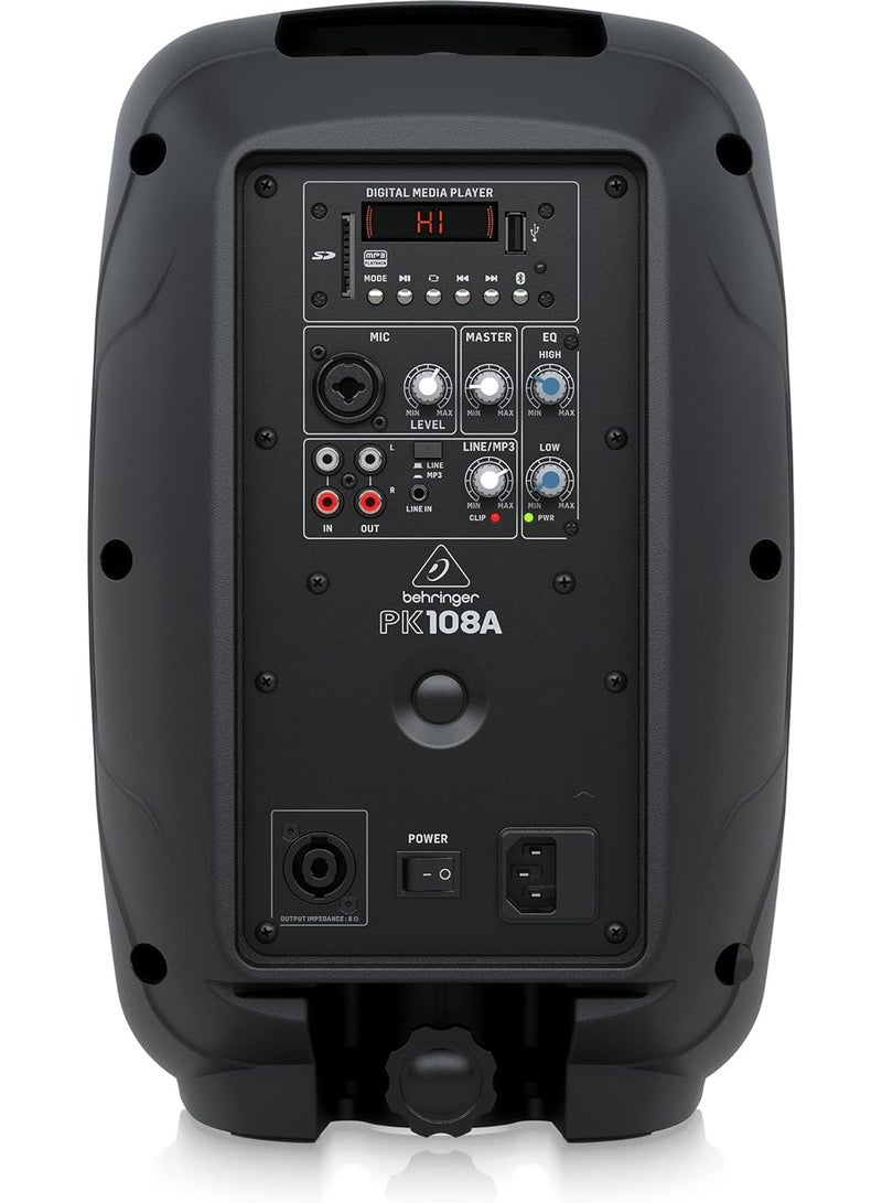 Behringer PK108A Active 240 Watt 8" PA Speaker System with Built-in Media Player, Bluetooth* Receiver and Integrated Mixer - Image 3