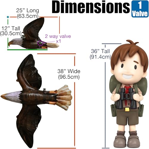 Jet Creations 38" Wingspan Inflatable Bald Eagle, Dark Brown, Realistic Wild Animal Figure, Patriotic Bird, Theme Parties, Pool Fun, Home Yard Decor - Image 2