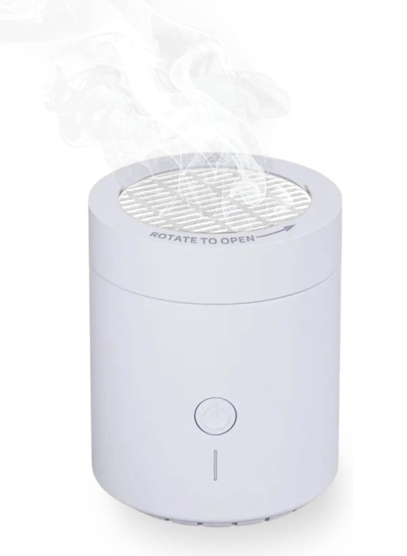 إلترازون Electronic Bakhoor Burner USB Rechargeable Portable Incense and Oud Diffuser with Ceramic Heating Chamber for Home, Car and Office – Smoke-Free Aromatherapy Fragrance Enhancer, White - Image 1