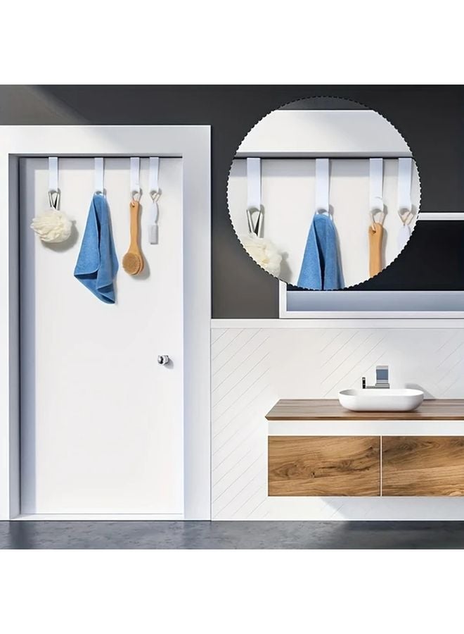 6 Pack White Plastic Door Hooks Wall Mount Easy Install For Hanging Bags Hats Keys - Image 3