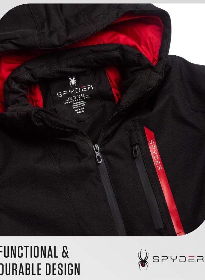Spyder Boys Winter Jacket - Insulated and Water Resistant Soft Shell Winter Coat Ski Jacket for Boys with Detachable Hood - Image 5