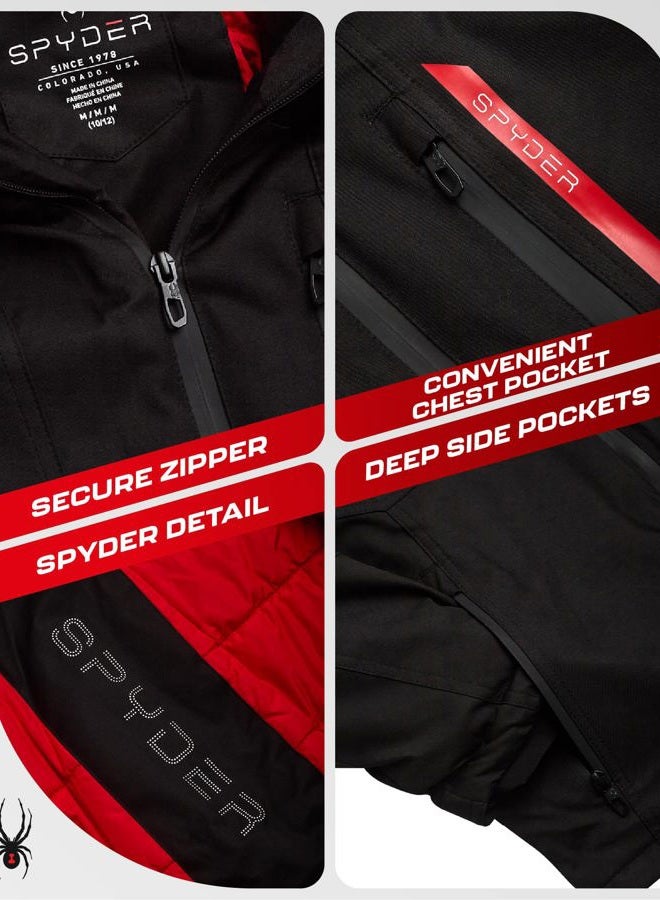 Spyder Boys Winter Jacket - Insulated and Water Resistant Soft Shell Winter Coat Ski Jacket for Boys with Detachable Hood - Image 3