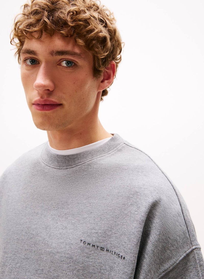 TOMMY HILFIGER TH Original Tonal Logo Lounge Sweatshirt - Image 4