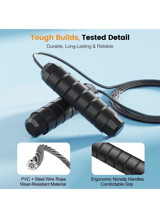 SKIFUL Jump Rope,Tangle-Free Rapid Speed Jump Rope with Ball Bearings for Men,Women and Kids,Adjustable Steel Skipping Rope with Ergonomic Foam Handles,A Ideal Equipment and Accessories for Workout,Fitness - Image 4