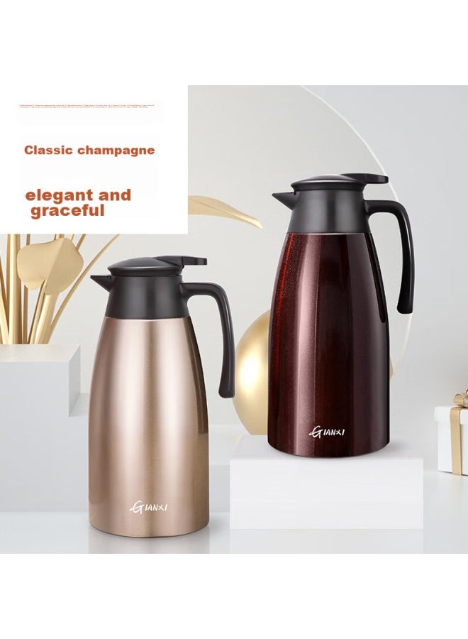 Tianxi Insulated Bottle, Household Stainless Steel Inner Liner, Thermos Water Bottle, Stainless Steel Warm Bottle, Champagne Gold, 2l - Image 4