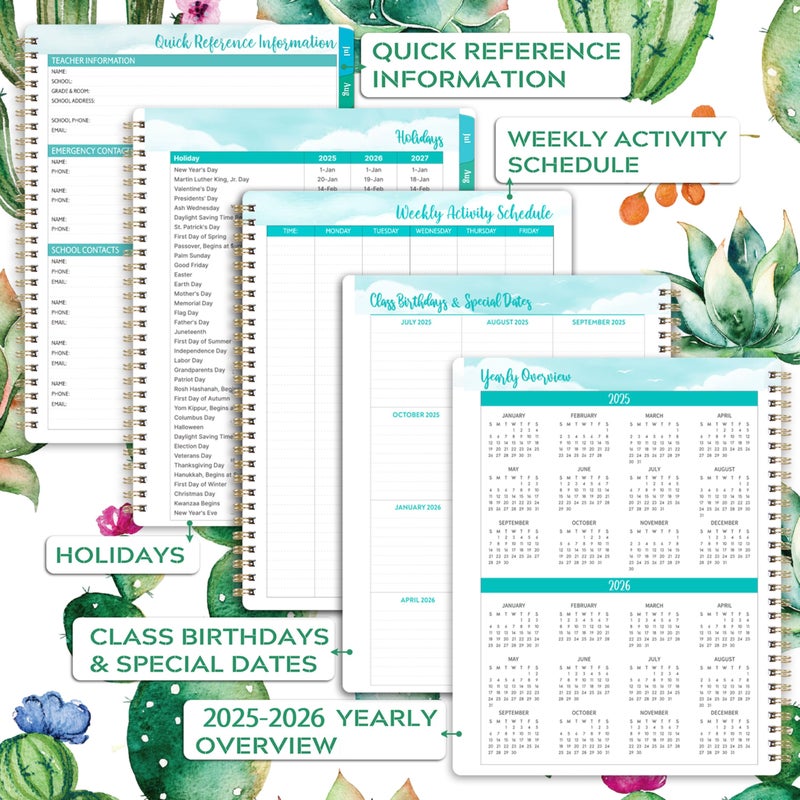 MaaIbok 2025-2026 Teacher Planner - Lesson Planner 2025-2026 from Jul 2025 - Jun 2026, 8.5'' x 11'', Lesson Plan Book, Weekly & Monthly Calendarr with Quotes - Image 5