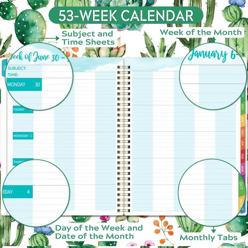 MaaIbok 2025-2026 Teacher Planner - Lesson Planner 2025-2026 from Jul 2025 - Jun 2026, 8.5'' x 11'', Lesson Plan Book, Weekly & Monthly Calendarr with Quotes - Image 4