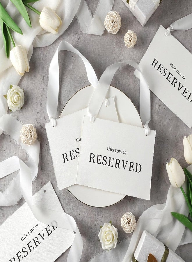 BrightRow 12 Pcs Reserved Seating Signs, This Row Is Reserved Hanging Signs with Silk Ribbon for Wedding Chairs Handmade Paper Chairs Sign for Wedding Ceremony Church Events Benches - Image 5