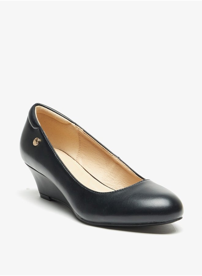 Flora Bella By Shoexpress - Women's Solid Slip-On Shoes With Wedge Heels - Image 1