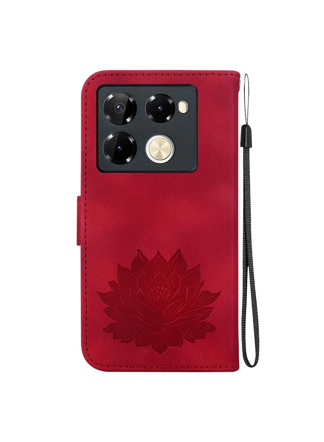 erorex Case For Infinix Note 40 Pro 4G / 5G Lotus Embossed Leather Phone Case - Image 3