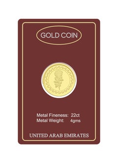FK Jewellers Gold 22KT Flower Design 4 Grams Coin  - Image 4