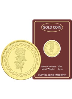 FK Jewellers Gold 22KT Flower Design 4 Grams Coin  - Image 1