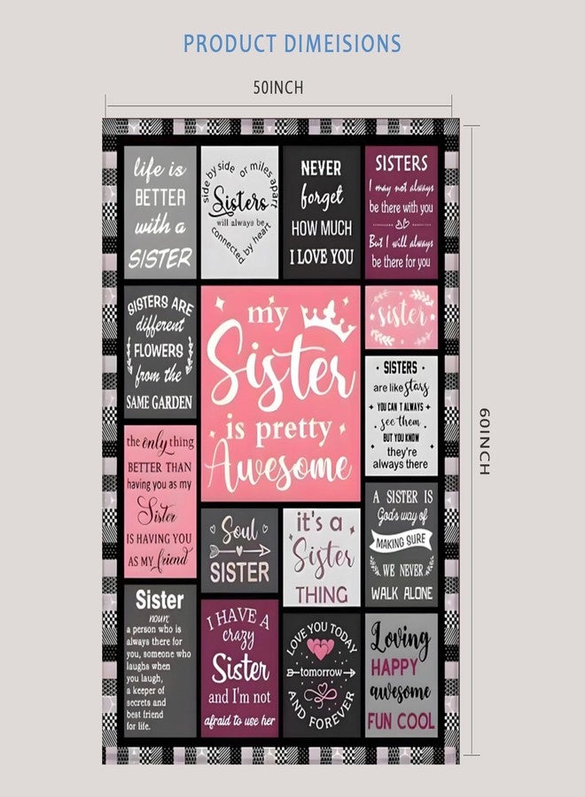 Romantic Angels Sister Gifts Blanket，Birthday Gifts for Sister，Christmas Throw Blanket Gifts for Sisters 50'' x 60'', Bestie Soft，Cozy，Fuzzy Blanket for Women - Image 4