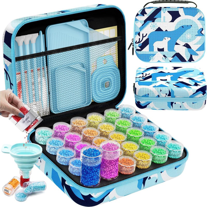 ARTDOT 30 Slots Storage Container for Diamond Art Kits for Adults,Portable Bead Storage Boxes for Diamond Painting Accessories and Tools - Image 1