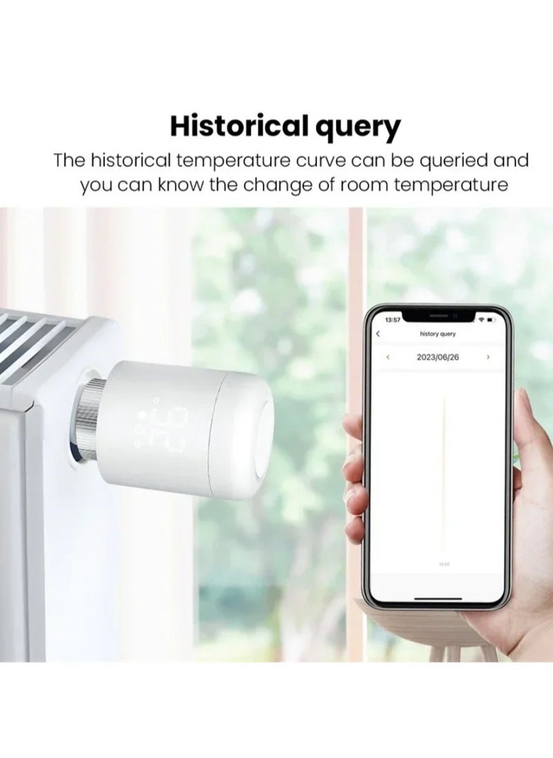 Tuya Zigbee Thermostatic Radiator Valves Intelligent Wireless Mobilephone App Control Home Heating Thermostat Temperature Controller Radiator Thermostat Compatible with Alexa Google Home