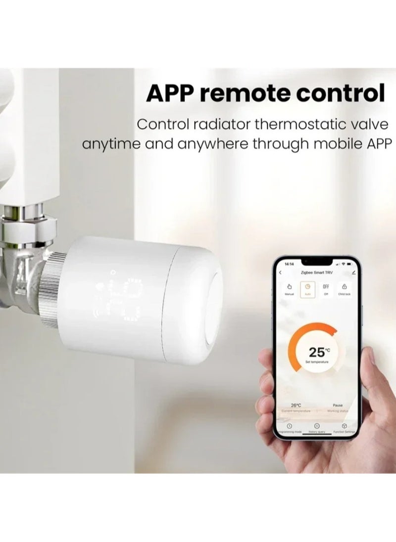 Tuya Zigbee Thermostatic Radiator Valves Intelligent Wireless Mobilephone App Control Home Heating Thermostat Temperature Controller Radiator Thermostat Compatible with Alexa Google Home