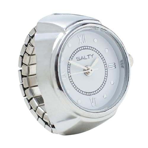 SALTY Ring Watch for Women & Girls|6 Months Warranty|Stylish Stretchable|Anniversary, Engagement, Birthday & Everyday Wear Gift, Analog, White, Silver | Marriage, Birthday | Gift for Valentine Day - Image 1