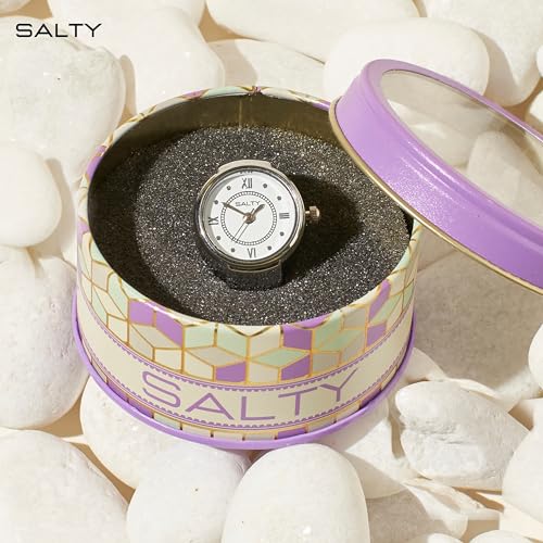 SALTY Ring Watch for Women & Girls|6 Months Warranty|Stylish Stretchable|Anniversary, Engagement, Birthday & Everyday Wear Gift, Analog, White, Silver | Marriage, Birthday | Gift for Valentine Day - Image 3
