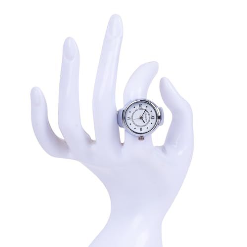SALTY Ring Watch for Women & Girls|6 Months Warranty|Stylish Stretchable|Anniversary, Engagement, Birthday & Everyday Wear Gift, Analog, White, Silver | Marriage, Birthday | Gift for Valentine Day - Image 5
