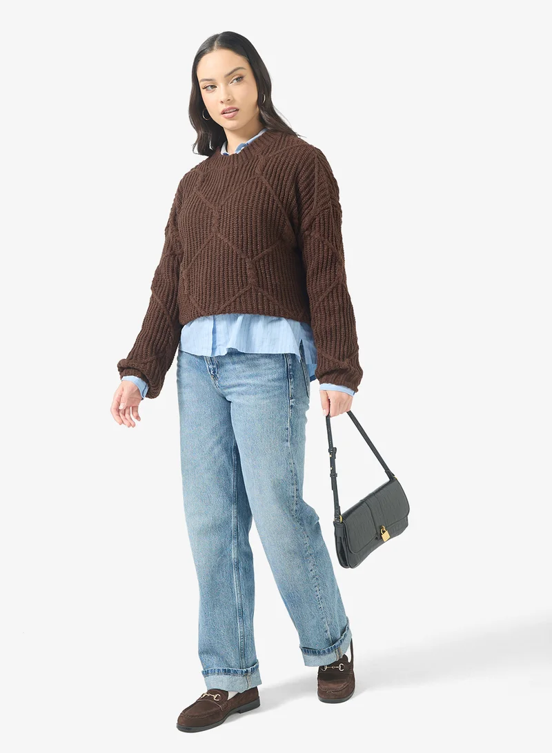 Ginger  Ribbed Knitted Sweater for Women | Best Price UAE