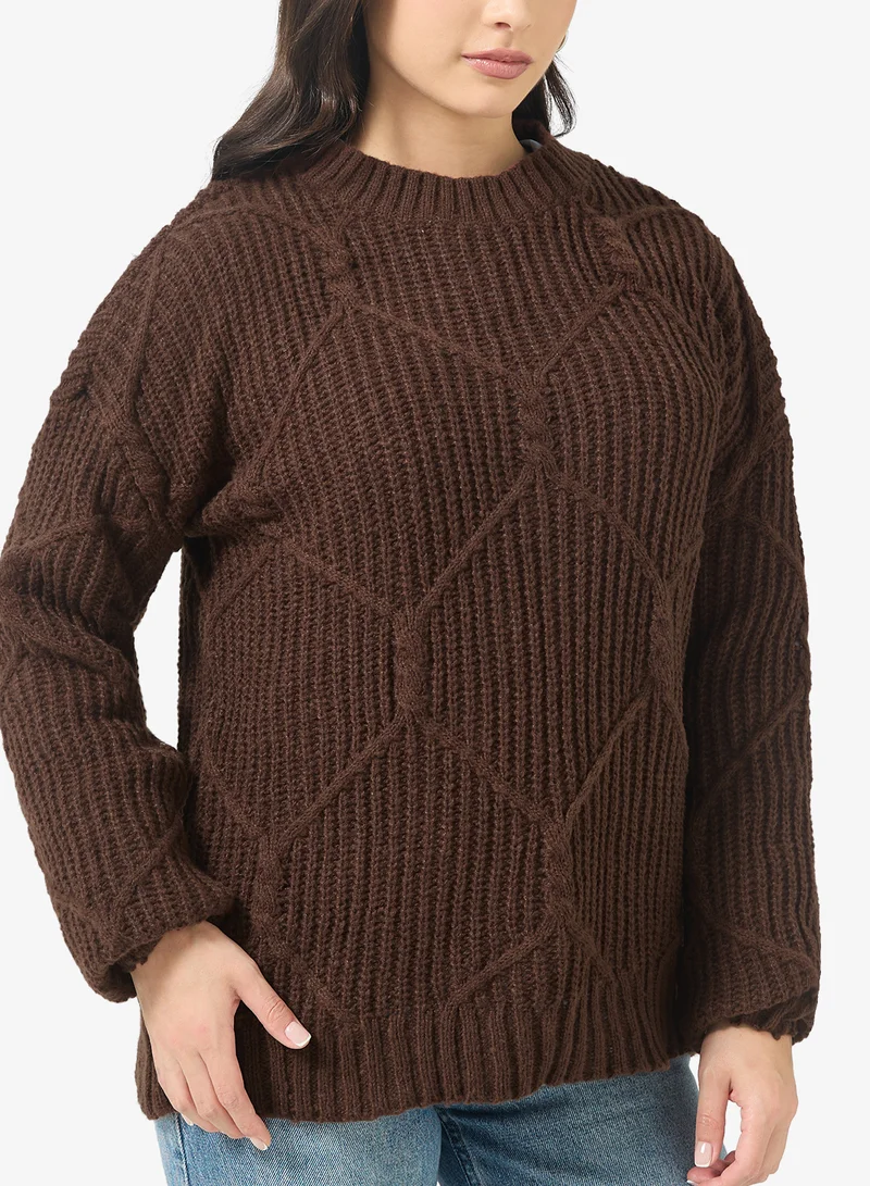 Ginger  Ribbed Knitted Sweater for Women | Best Price UAE