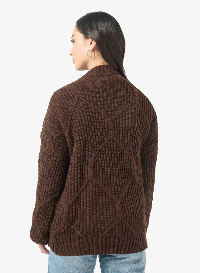 جينجر كنزة محبوكة مضلعة - Image 2