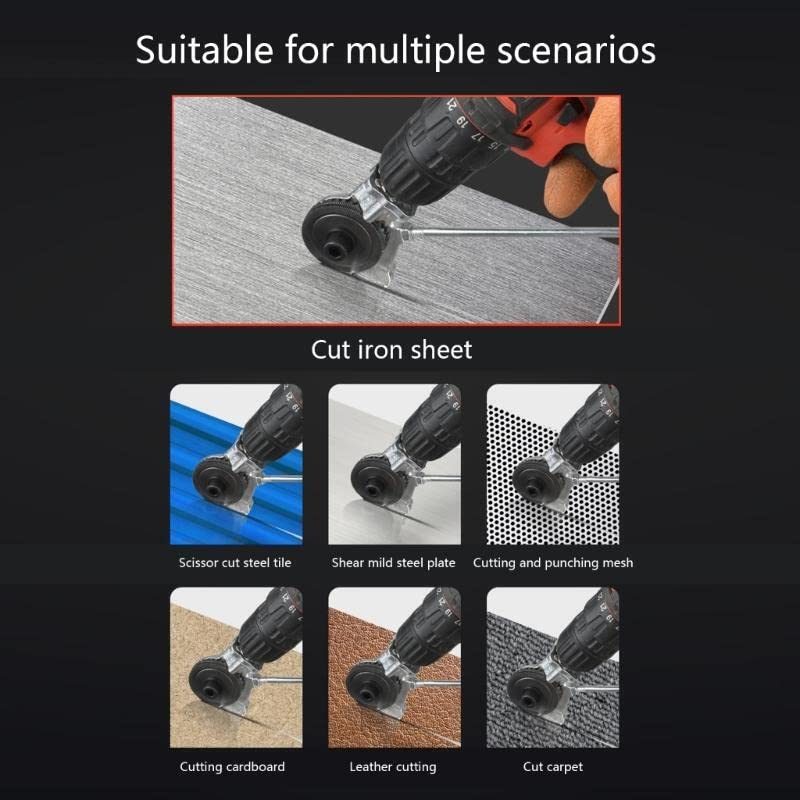 Nitya Electric Drill Set Plate Cutter Sheet Metal Shears Double Head Attachment  - Image 4