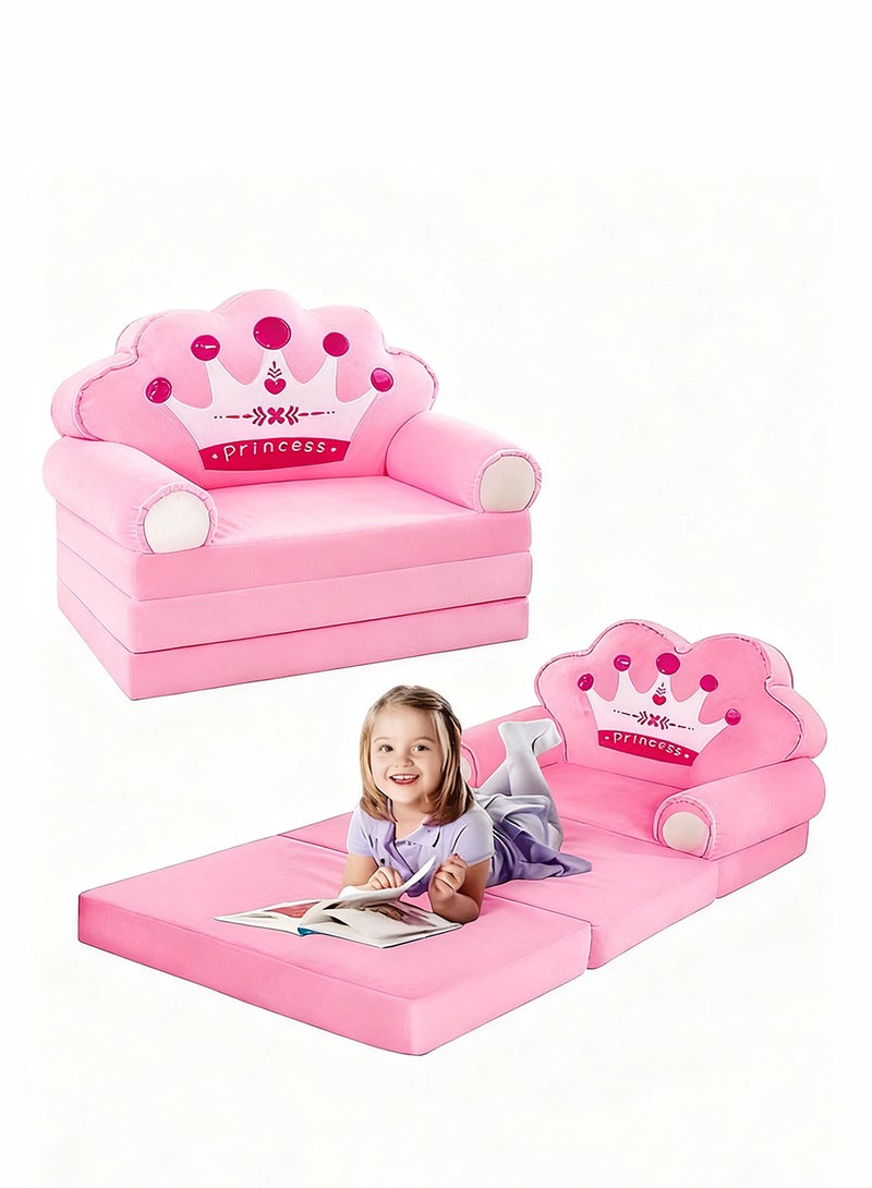 EzzySo Kids Sofa Chair 2-in-1 Convertible Kids Sofa Bed with High Elastic Sponge for Kids - Image 1