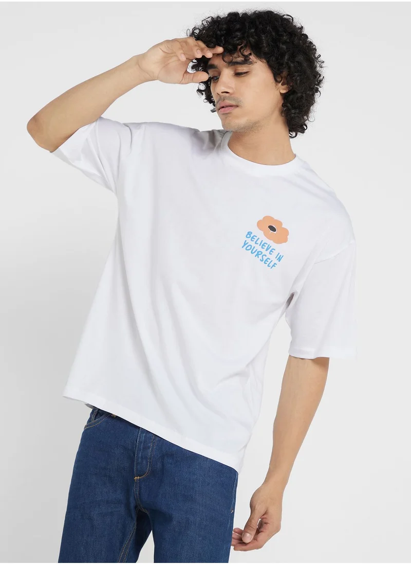 سفنتي فايف Contrast Printed T Shirt