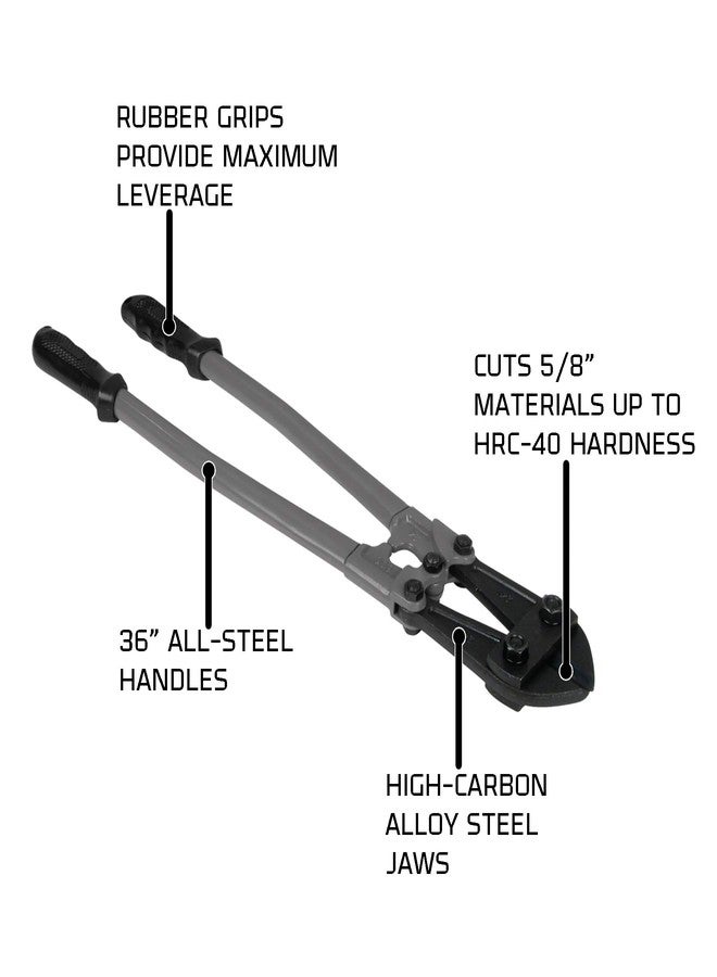 جت قاطع براغي JET، بمقابض مقاس 36 بوصة برأس أسود، قطع مركزي (BC-36B) - Image 2