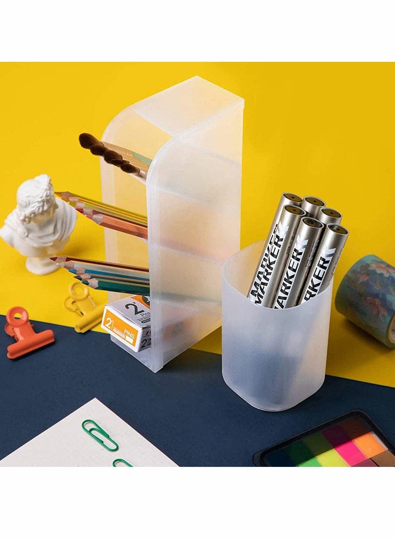 SYOSI Pen Holder Box, Desk Pen Pot, Pencil Holder, Pen Organizer Storage, Kids School Stationary Organiser Home Craft Supplies Pot For Office, School, Home, Eid Ramadan Decoration, Home Supplies - Image 3