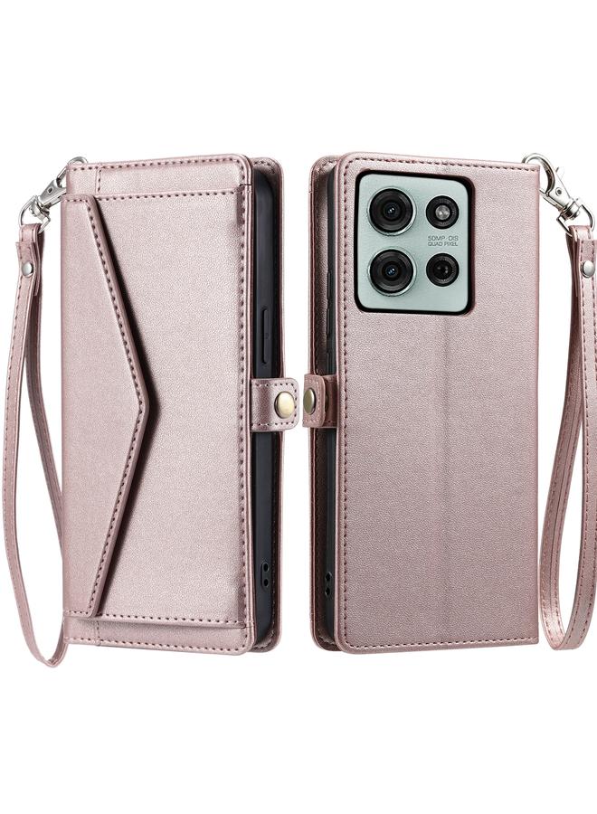 اس-توب جراب لهاتف Motorola Moto G75 5G، جراب جلدي متعدد الفتحات للبطاقات مع حبل تعليق - Image 1