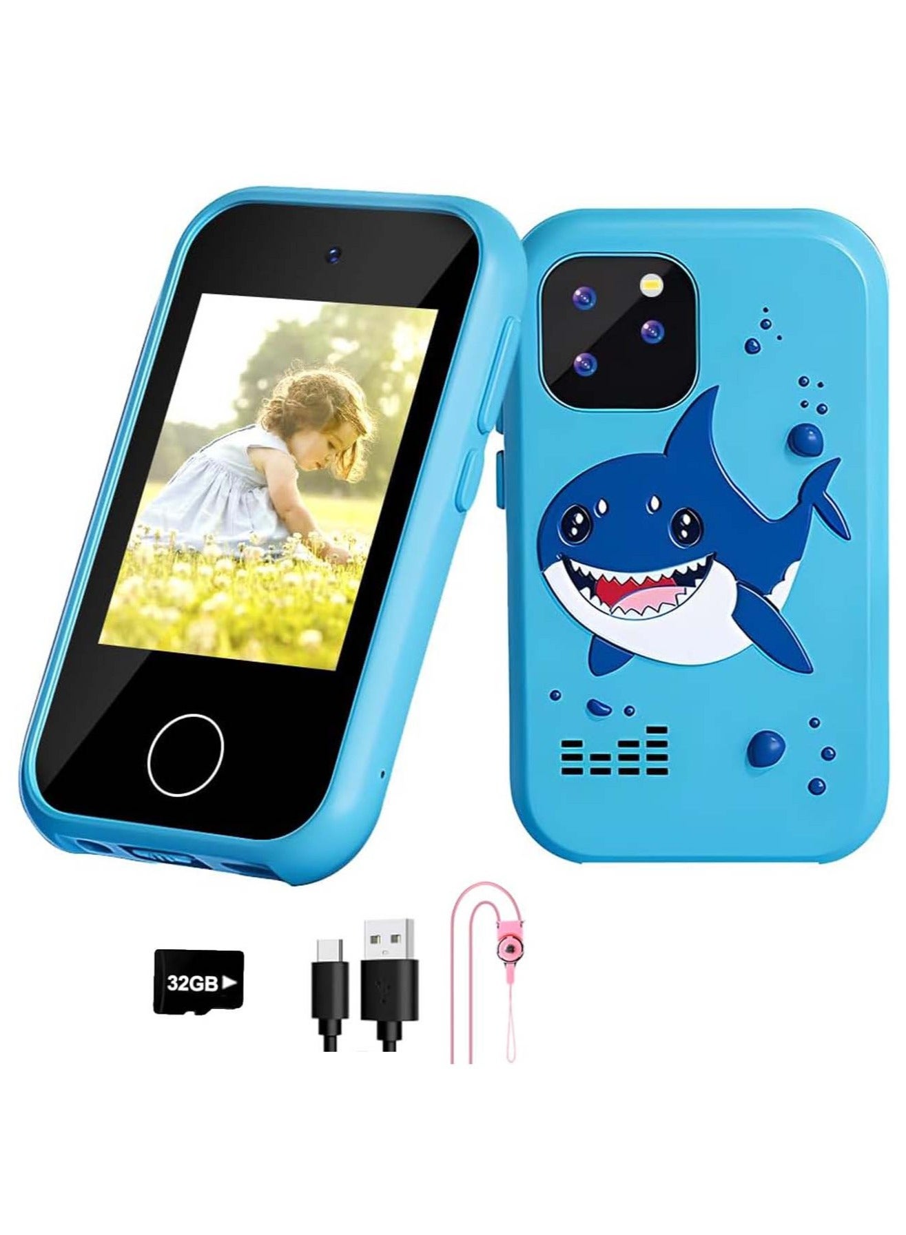 Kids Smart Phone mobile with 32GB SIM Card, Mini Phone for Kids with Camera, Games, Educational Toy for Girls boys 3+ Years Old and toddler, Small Phones for Kids, Gift for Birthday or Learning