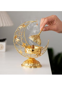 MarlaMall Handheld Crescent Metal Incense Burner, Metal Greek Style Candlestick, Antique Arabic Incense Burner, Vintage Incense Censer Pot, Incense Burner Tabletop Decorative Ornament  - Image 3