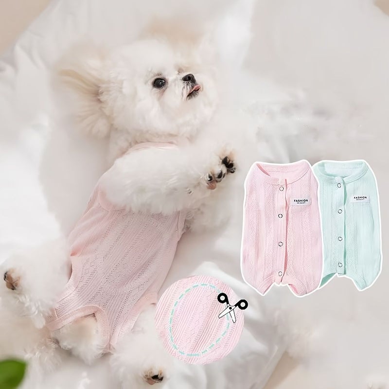 Yellow Medium Pet Post-Surgery Recovery Garment For Dogs Cats Anti-Escape Tummy Support Weaning Clothes - Image 1
