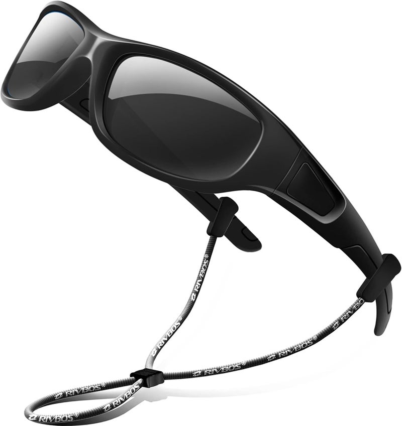 RIVBOS Kids (Age 3-8) Sunglasses Polarized UV Protection Flexible Rubber Glasses Shades with Strap for Boys Girls RBK037 - Image 1