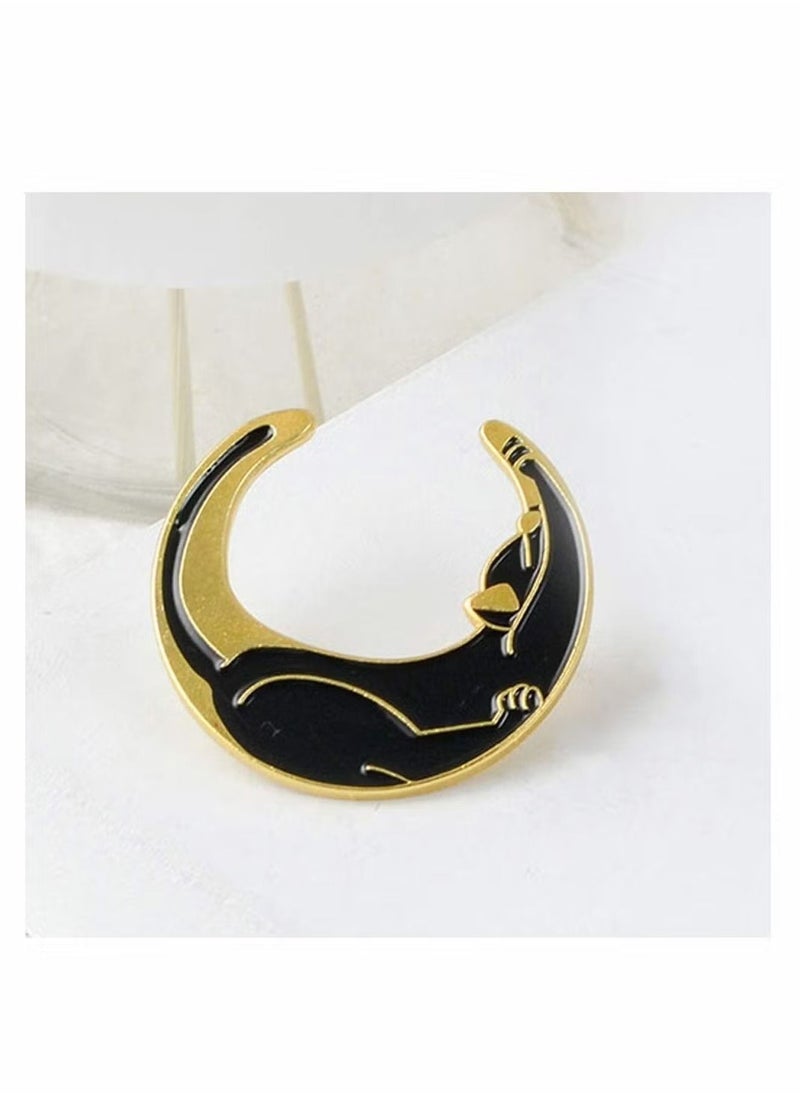 Generic - 5 Pcs Lovely Enamel Cat and Book Pins Set,Brooch Pins Cartoon Brooch Pins Lapel Badges for Clothing Bags Sweater Shirt Jacket Backpack Accessory DIY Crafts - Image 1