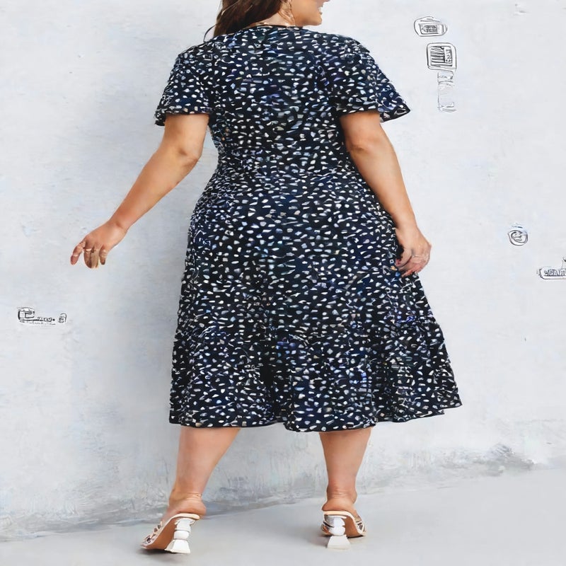 Printed Loose Fit Pullover Dress with Bohemian Pattern - Image 2