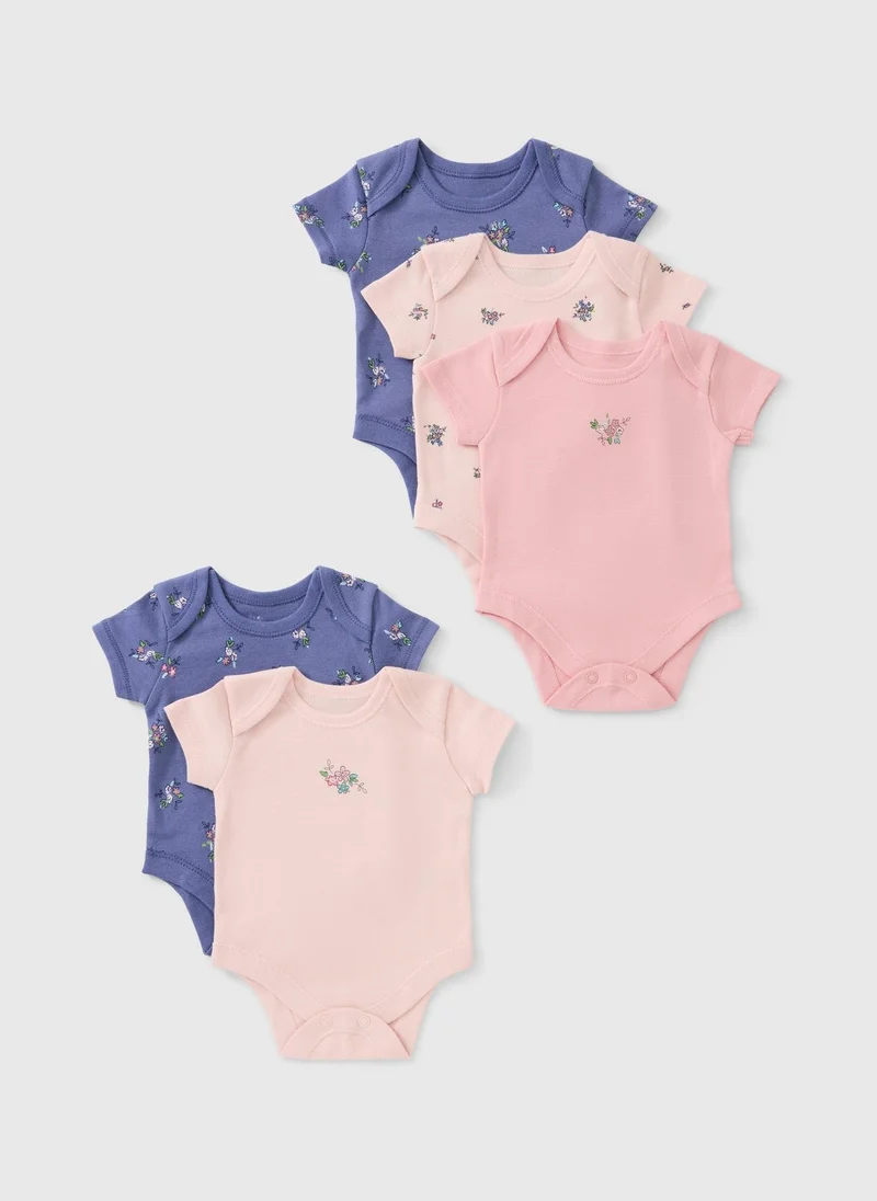 ماتلان 5 Pack Baby Floral Bodysuits