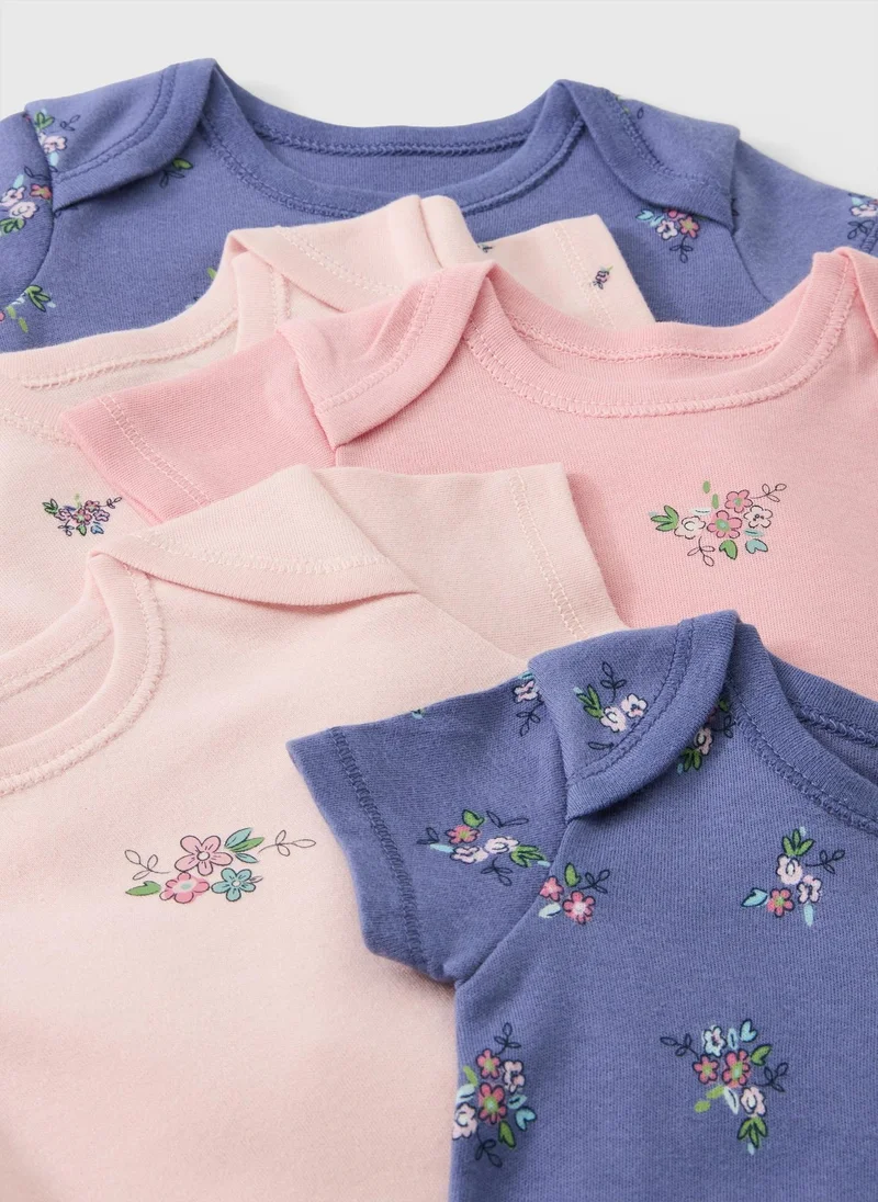 ماتلان 5 Pack Baby Floral Bodysuits