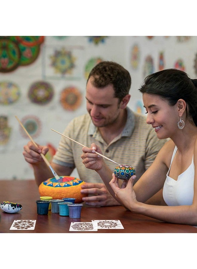 سي أتش هايتشنغ 36 قطعة استنسل ماندالا قابلة لإعادة الاستخدام لطلاء الصخور والخشب والقماش والزجاج والمشاريع الفنية للفخار - Image 5