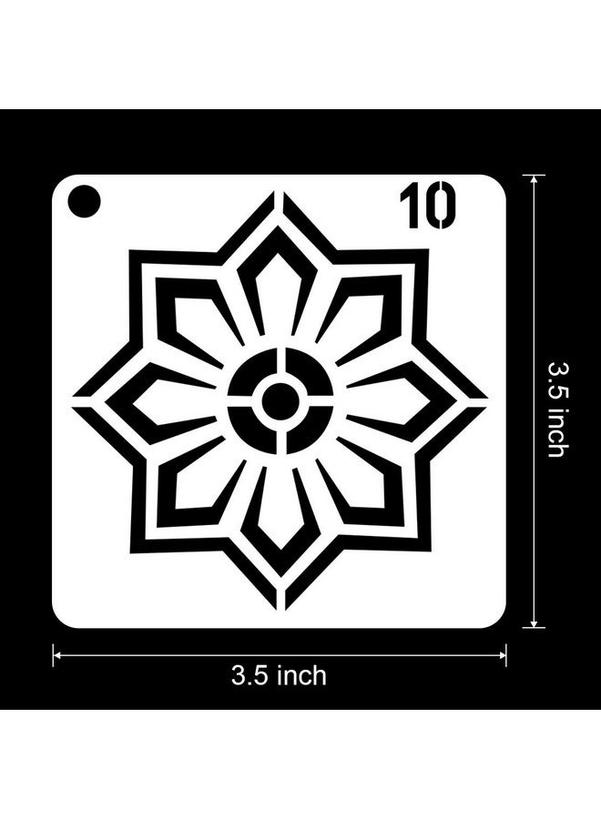 سي أتش هايتشنغ 36 قطعة استنسل ماندالا قابلة لإعادة الاستخدام لطلاء الصخور والخشب والقماش والزجاج والمشاريع الفنية للفخار - Image 3