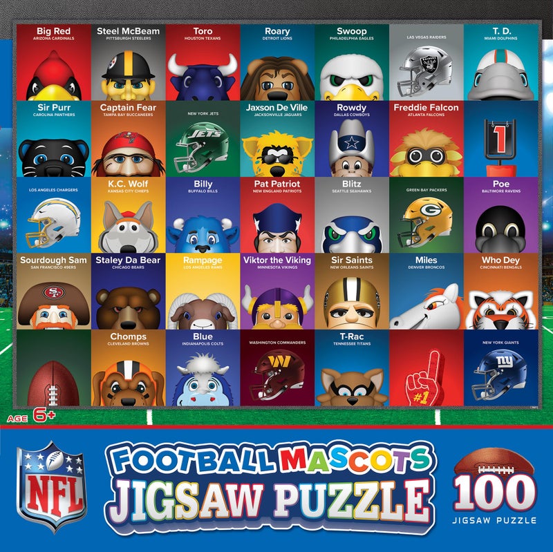 MasterPieces NFL Mascots 100Piece Puzzle for Kids Officially Licensed NFL Product 14x19 - Image 2